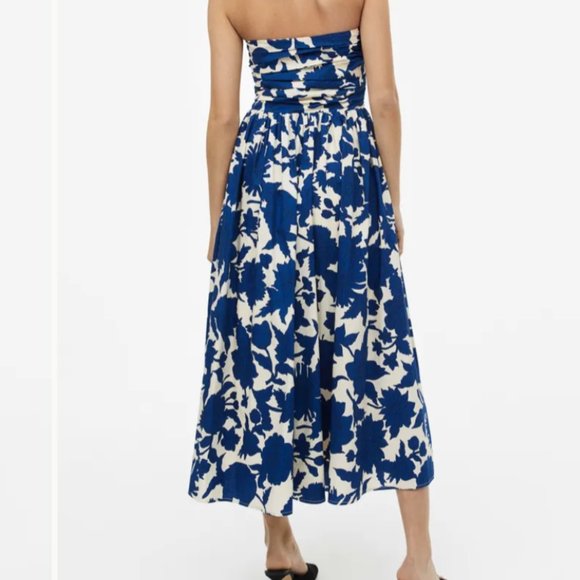 H&M Strapless Blue and White Maxi Dress - Picture 3 of 6